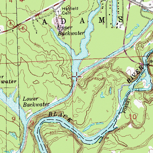 Topographic Map of Davis Creek, WI