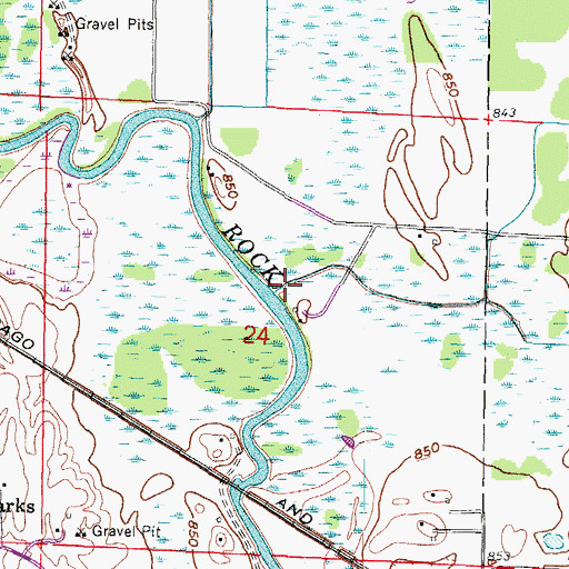 Topographic Map of Dawson Creek, WI