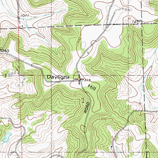 Topographic Map of Daylight Hill, WI