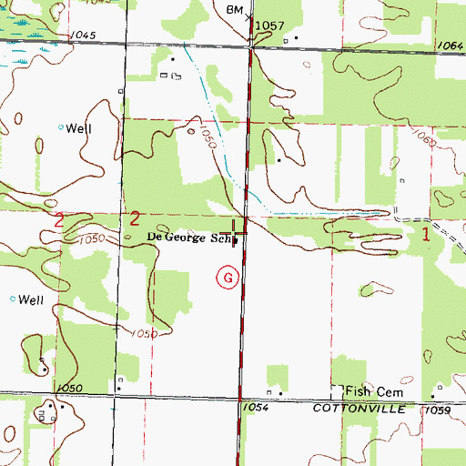 Topographic Map of DeGeorge School, WI