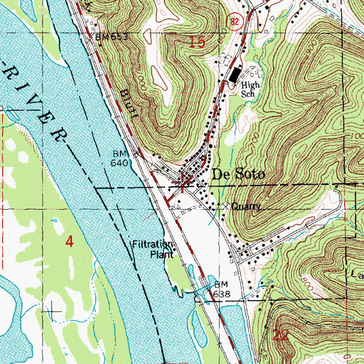 Topographic Map of De Soto, WI