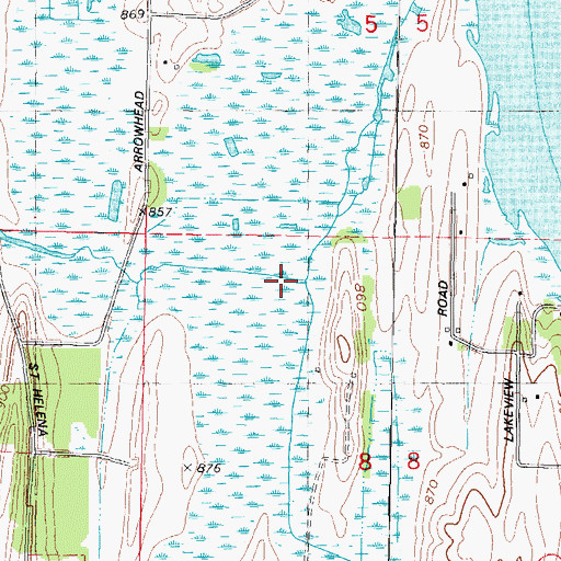 Topographic Map of Dead Creek, WI