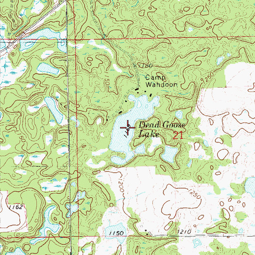 Topographic Map of Dead Goose Lake, WI