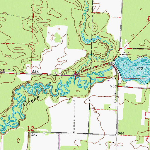 Topographic Map of Dead Horse Creek, WI
