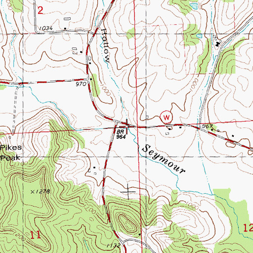 Topographic Map of Deadman Hollow, WI