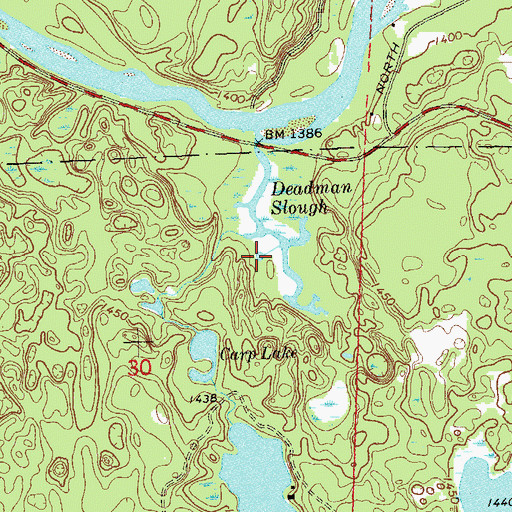 Topographic Map of Deadman Slough, WI