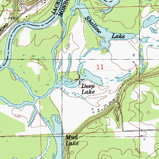 Topographic Map of Deep Lake, WI