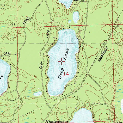 Topographic Map of Deep Lake, WI