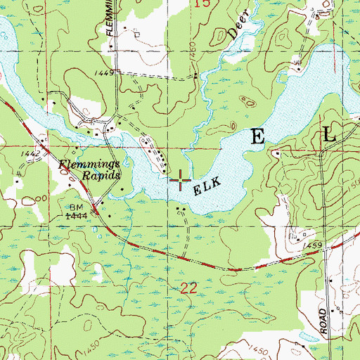 Topographic Map of Deer Creek, WI