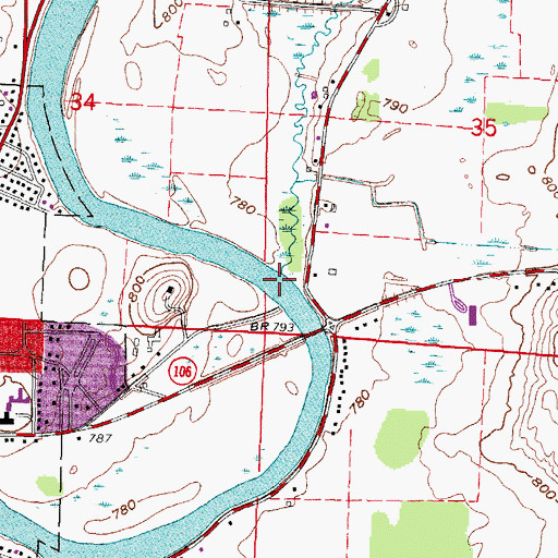 Topographic Map of Deer Creek, WI