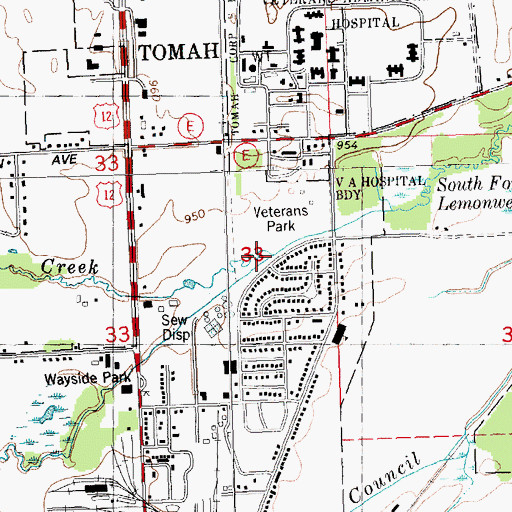 Topographic Map of Deer Creek, WI