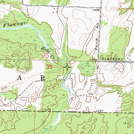 Topographic Map of Deer Creek, WI