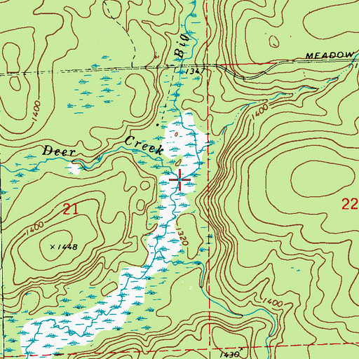 Topographic Map of Deer Creek, WI