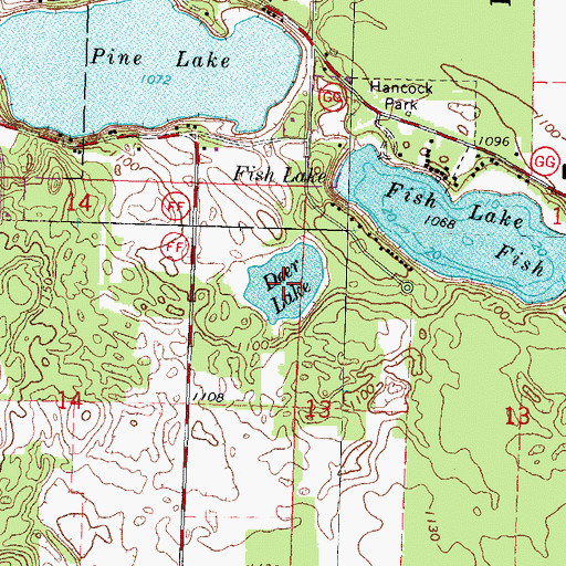 Topographic Map of Deer Lake, WI
