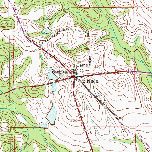 Topographic Map of Frisco, AL