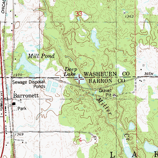 Topographic Map of Deep Lake, WI