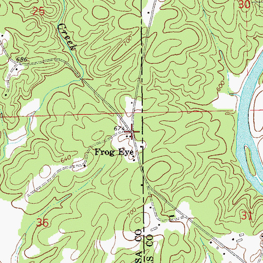 Topographic Map of Frog Eye, AL