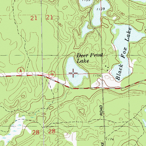 Topographic Map of Deer Print Lake, WI
