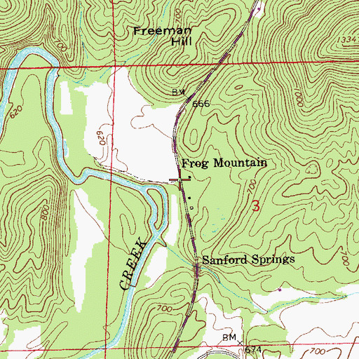 Topographic Map of Frog Mountain, AL