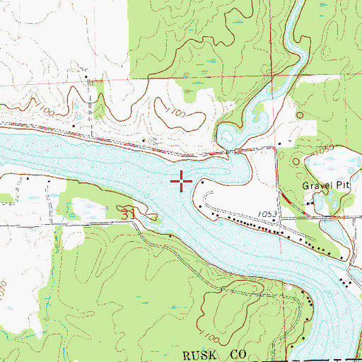Topographic Map of Deer Tail Creek, WI