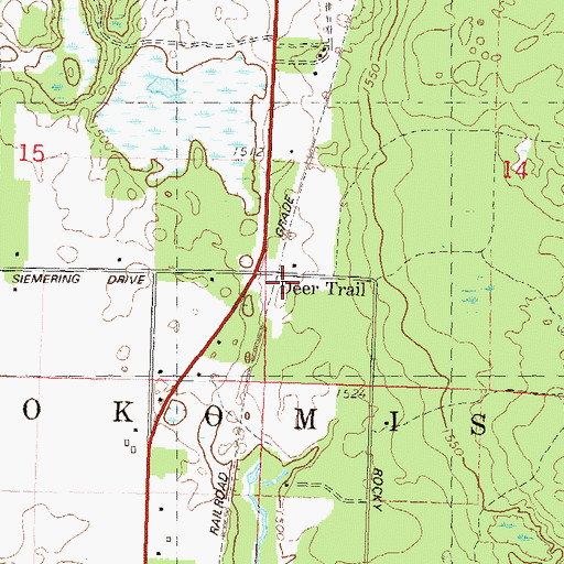 Topographic Map of Deer Trail, WI