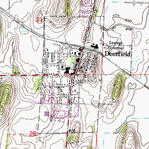 Topographic Map of Deerfield, WI