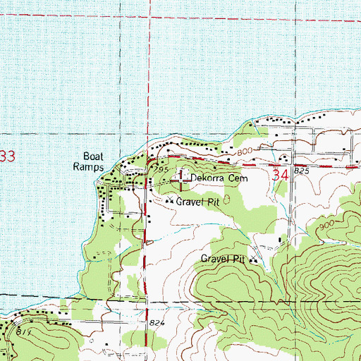 Topographic Map of Dekorra Lutheran Cemetery, WI