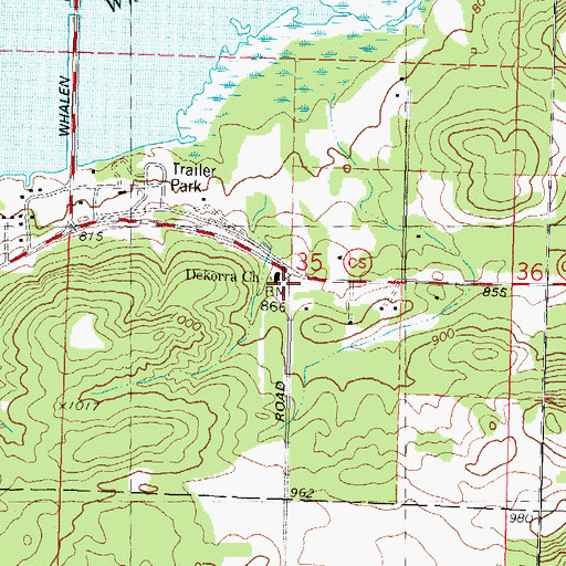 Topographic Map of Dekorra Church, WI