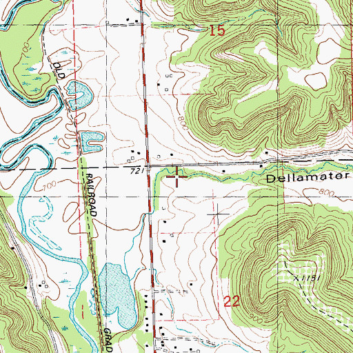 Topographic Map of Dellamater Hollow, WI
