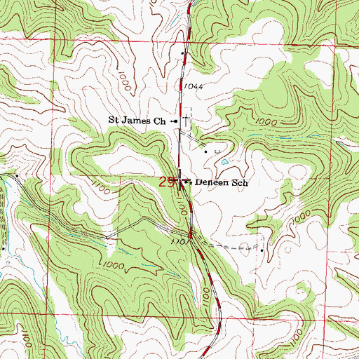 Topographic Map of Deneen School, WI