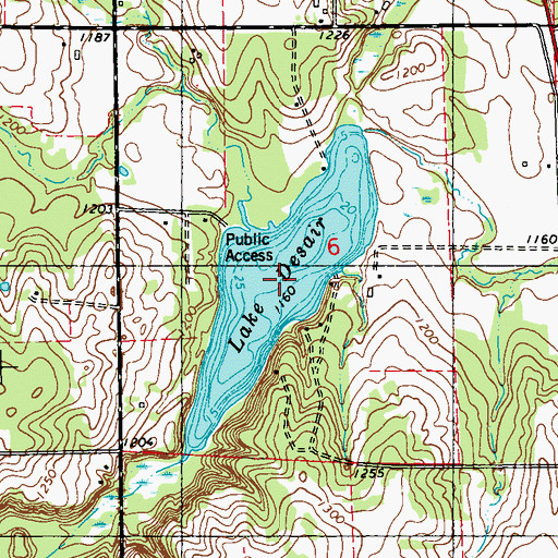 Topographic Map of Lake Desair, WI