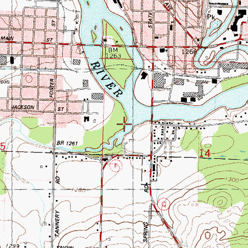 Topographic Map of Devil Creek, WI