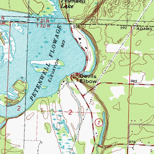 Topographic Map of Devils Elbow, WI