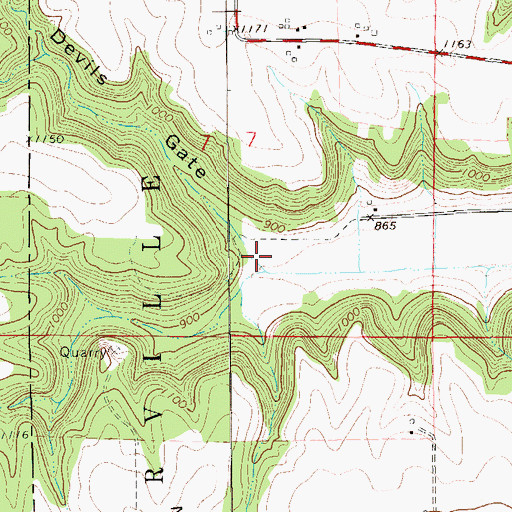 Topographic Map of Devils Gate, WI