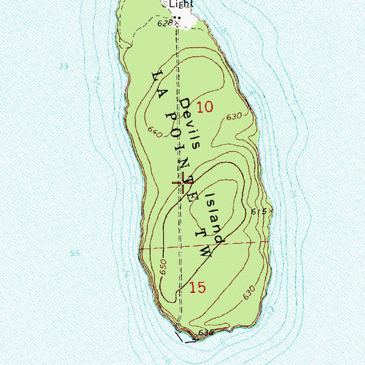 Topographic Map of Devils Island, WI