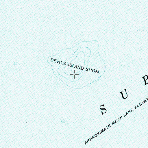 Topographic Map of Devils Island Shoal, WI