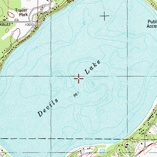 Topographic Map of Devils Lake, WI