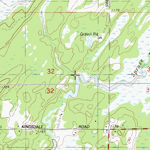 Topographic Map of Dingle Creek, WI