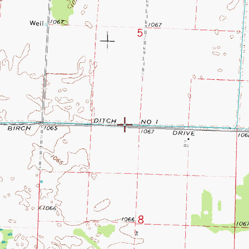 Topographic Map of Ditch Number One, WI