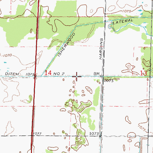 Topographic Map of Ditch Number Two, WI