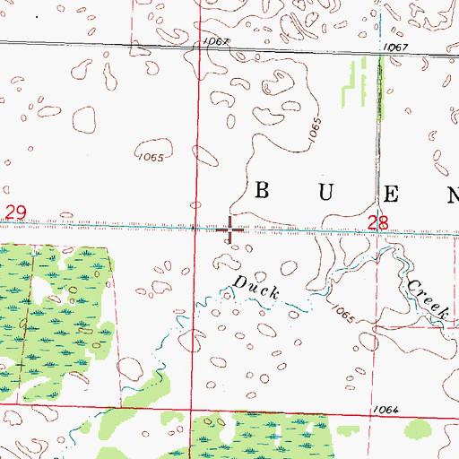 Topographic Map of Ditch Number Three, WI