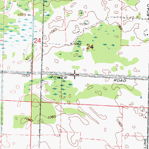 Topographic Map of Ditch Number Six, WI