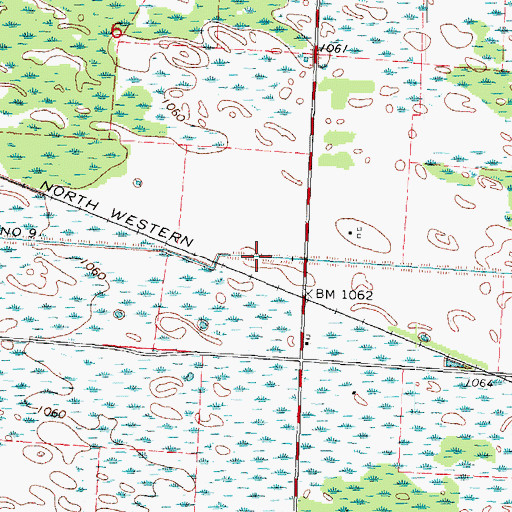 Topographic Map of Ditch Number Nine, WI