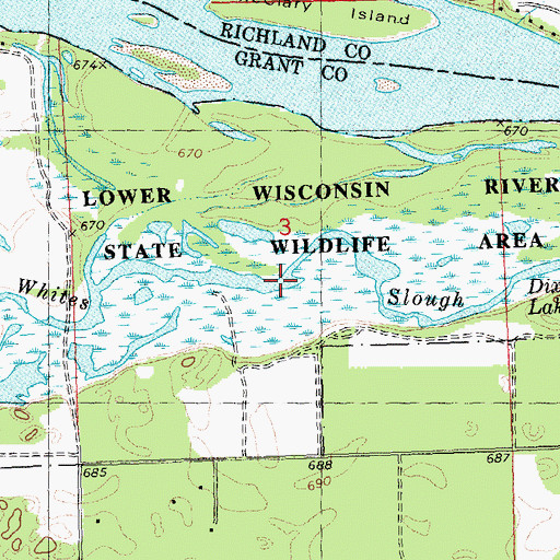 Topographic Map of Dixon Lake, WI