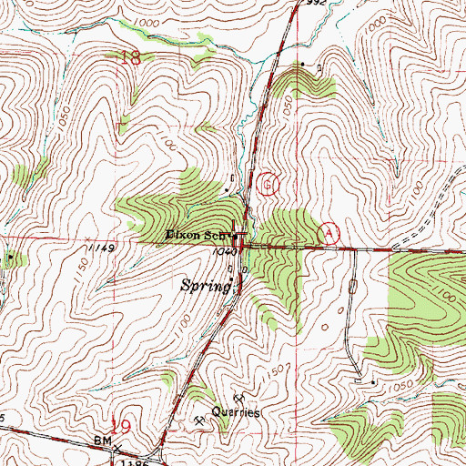 Topographic Map of Dixon School, WI