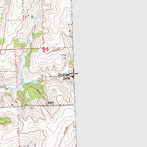 Topographic Map of Dobbs School, WI