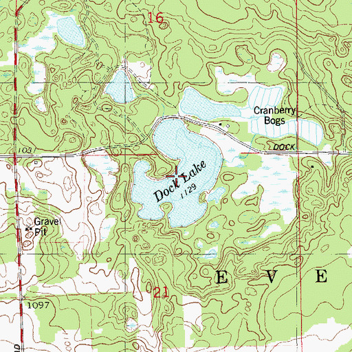 Topographic Map of Dock Lake, WI