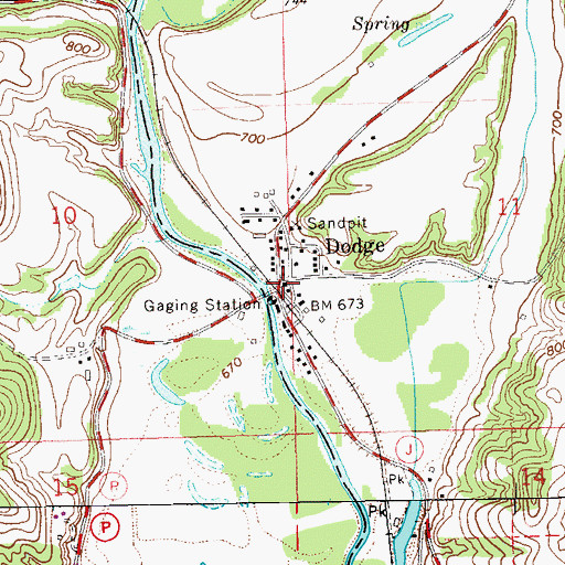 Topographic Map of Dodge, WI