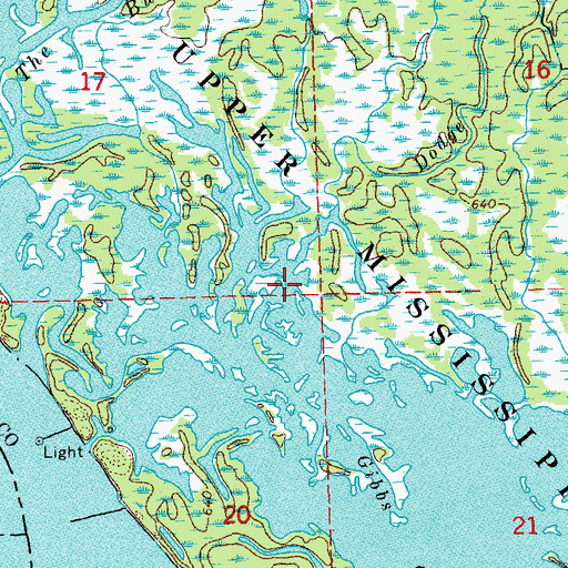 Topographic Map of Dodge Chute, WI