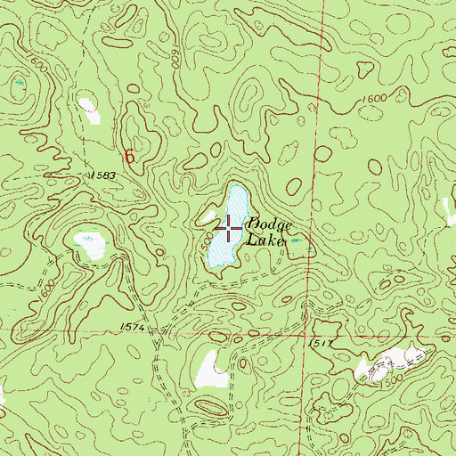 Topographic Map of Dodge Lake, WI